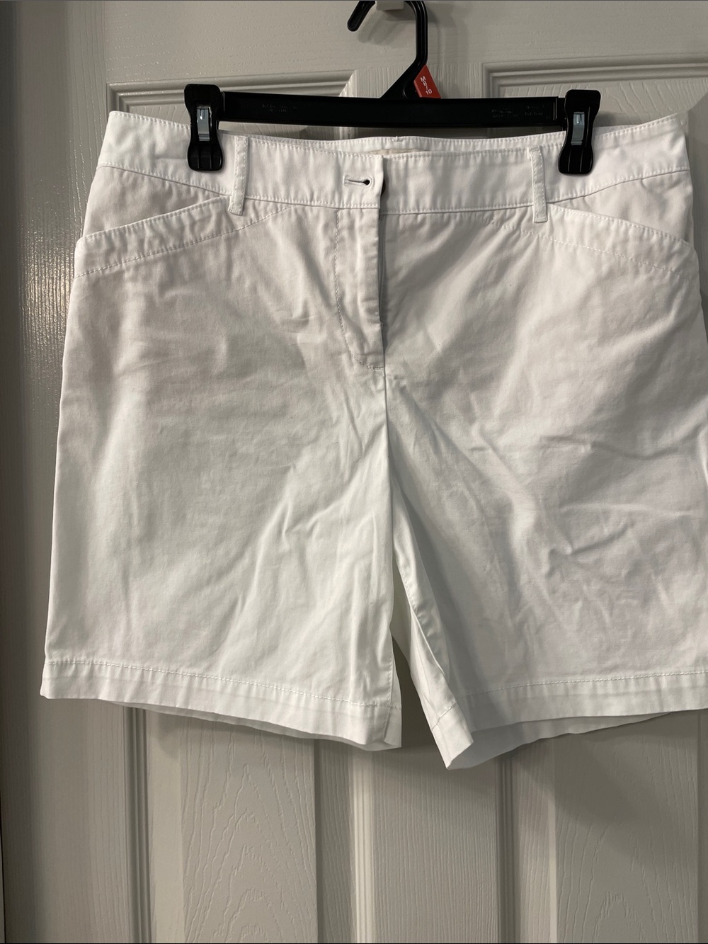 Talbots White Cotton Blend Bermuda Shorts 7 inch inseam
